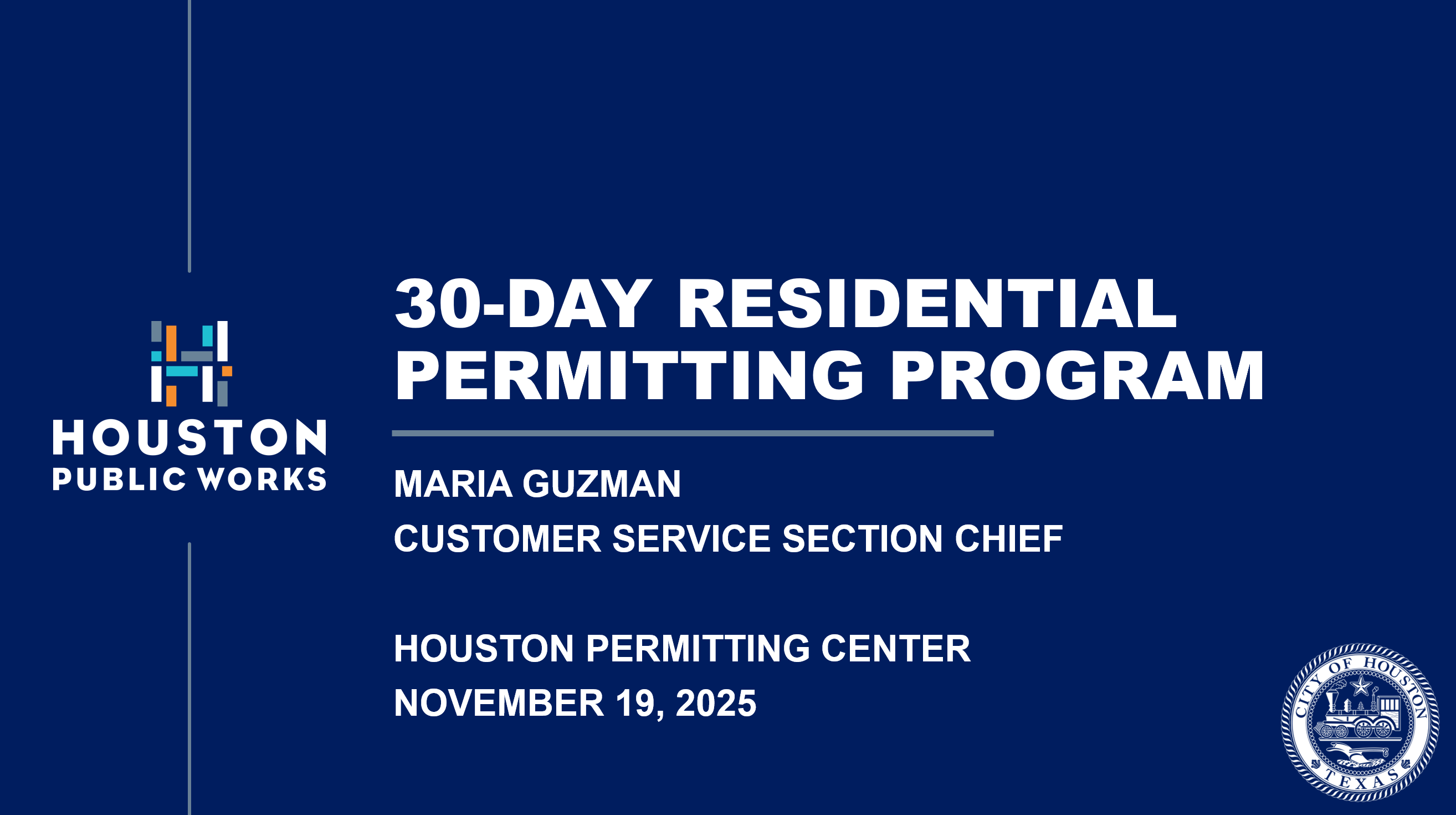 Plan Review: 30-Day Residential Permitting Program