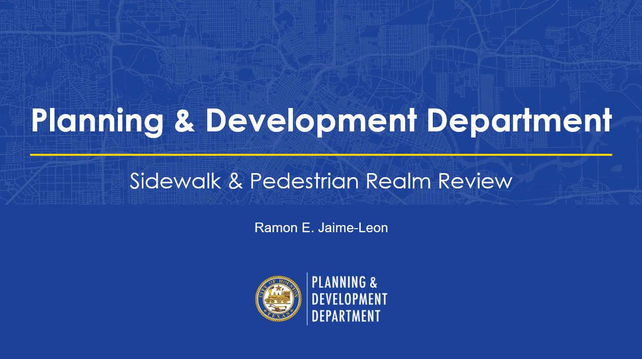 Planning and Development Department: Sidewalk and Pedestrian Realm Review 