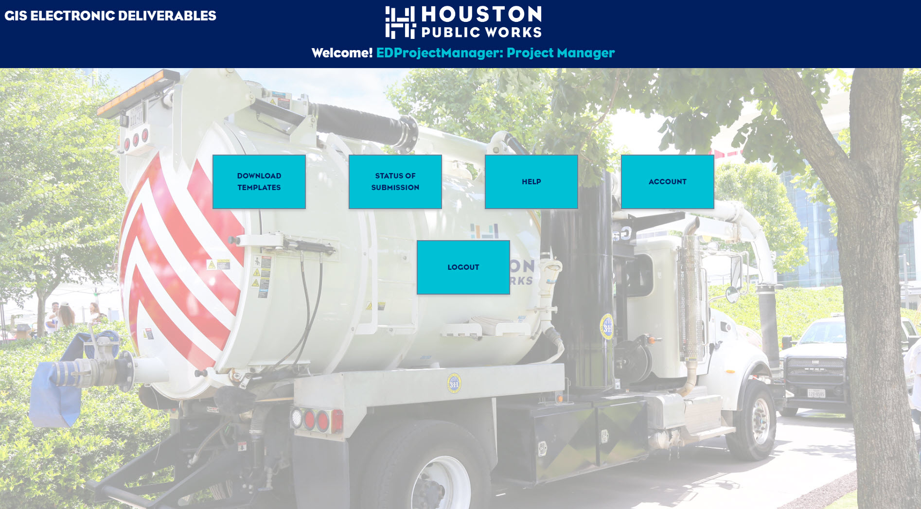 screenshot of the new GIS electronic deliverables portal