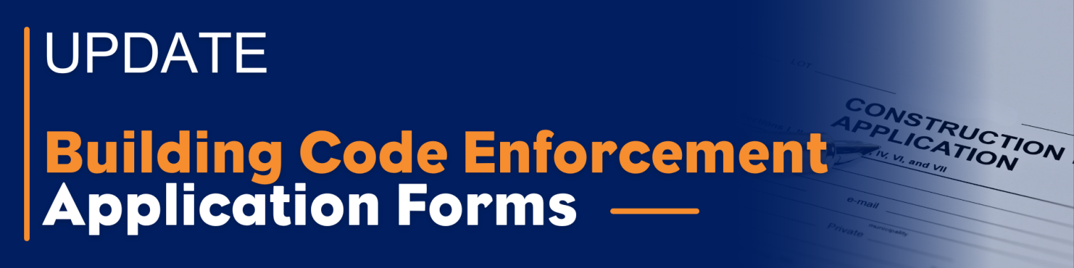 Building Code Enforcement Application Form Banner