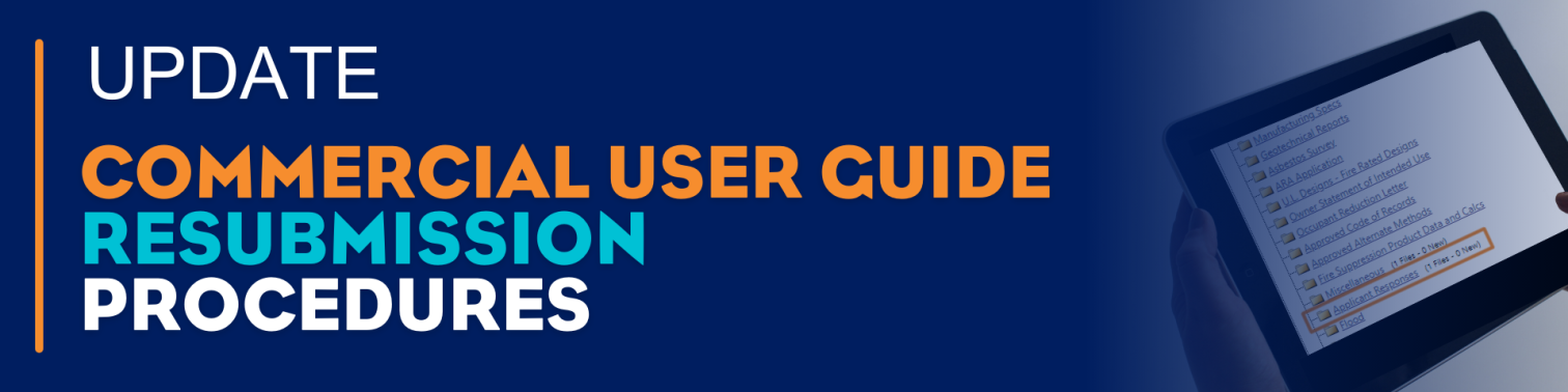 NEW Commercial User Guide Update: Simplified Resubmittal Response Process 